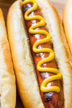 Gourmet Grilled Hot Dogs with Mustard and Relish