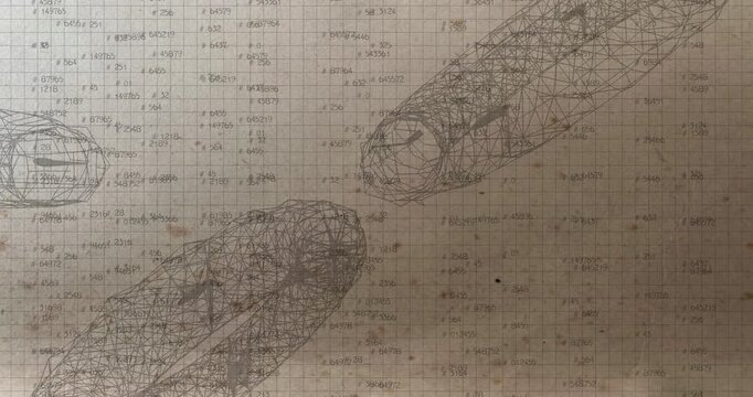 Vintage blueprint aesthetic blended with digital hash symbols and data calculations. Perfect for documenting the evolution of AI, historical science, and engineering breakthroughs.