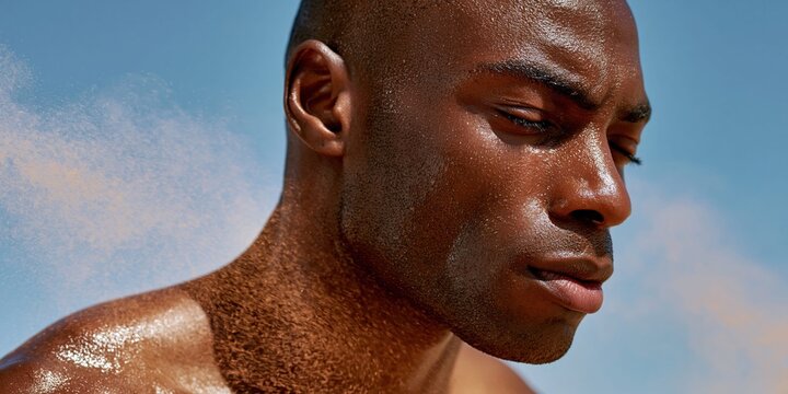 Focused athlete striving for peak performance and success