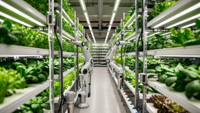 Advanced Vertical Farming Hydroponic Facility Interior