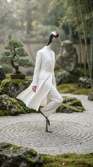 Obraz premium Elegant Crane in Stylish Setting