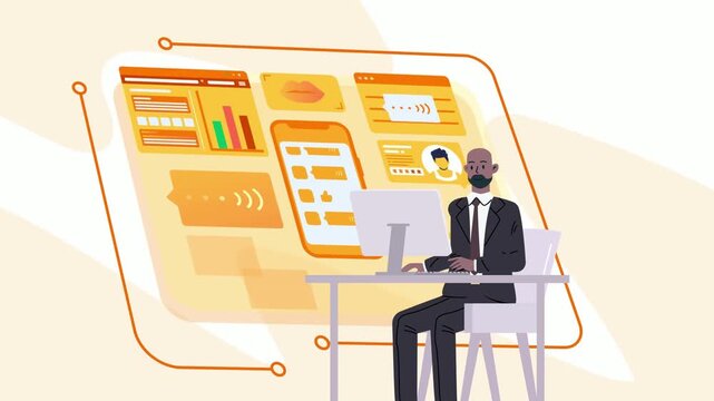 vector illustration of a computer
