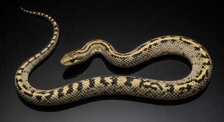 Obraz premium A Gopher Snake Isolated on a Black Background.