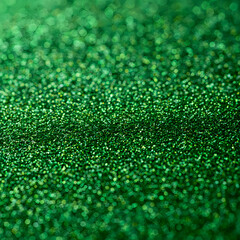 Fototapeta premium Green Glitter Texture Background, Sharp Macro Sparkle Surface