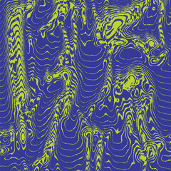 Fototapeta premium Dynamic distorted pattern with glitch. Abstract digital wavy surface. Display error texture. Interferences wavy effect. Vector futuristic background