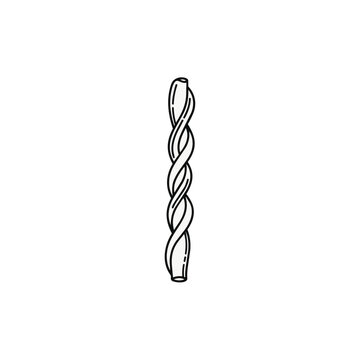 Busiate Twisted Pasta Noodle Line Art Illustration