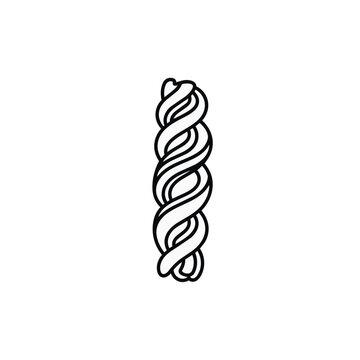 Busiate Pasta Coil Line Art Vector Illustration