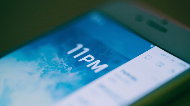 Phone Display with Soft Blue Night Glow