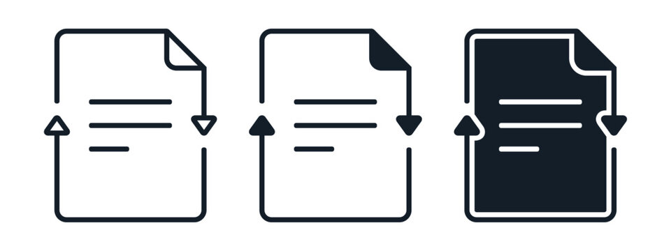 Document Update Icon with File and Circular Arrow Symbol. Data Refresh. Vector Illustration
