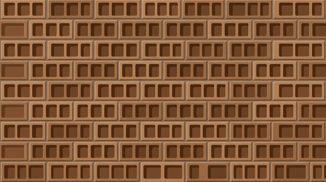 Brown Terracotta Breeze Block Wall Seamless Pattern Vector Background