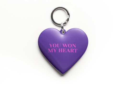 Purple Heart Keychain Mockup Love PSD