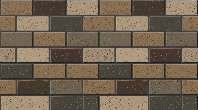 Seamless Earth Tone Textured Brick Wall Architectural Background