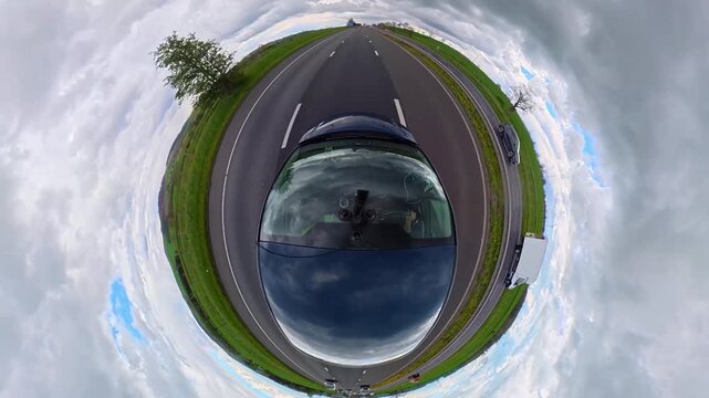 Ultra Wide Time Lapse. Car Travel on British Highways During Mostly sunny Day. Car Mounted Camera View of British Road Travel and Traffic on British Motorways and Highways of England Great Britain