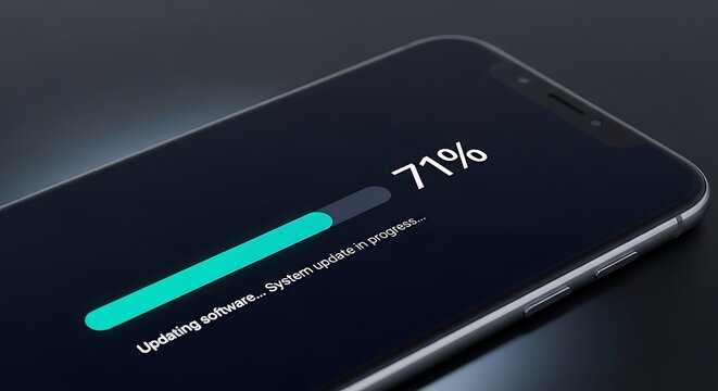 Smartphone screen displaying a software update progress bar