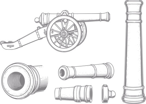 Vintage cannon a collection of artillery pieces