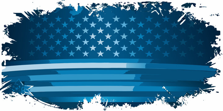 American Flag Pattern With Distressed Texture And Transparent Background