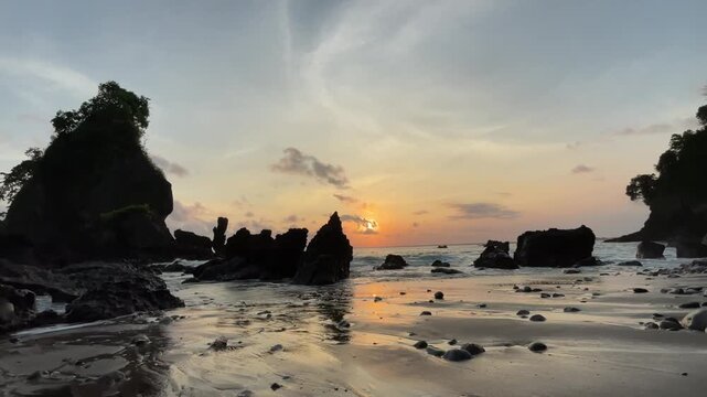 sunset during summer on tropical islands