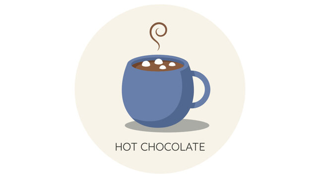 Deliciously Warm Hot Chocolate in a Blue Mug with Marshmallows, Perfect for Cozy Moments and Winter Evenings