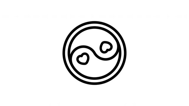 yin yang minimalist stroke animation