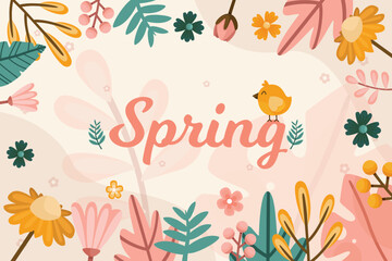 spring season floral decorative background illustration © Nova