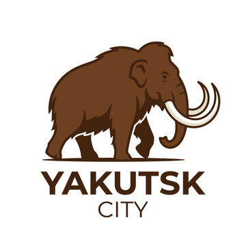 Yakutsk City Logo with Woolly Mammoth