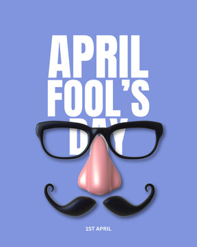 Blue White and Pink Playful April Fool's Day