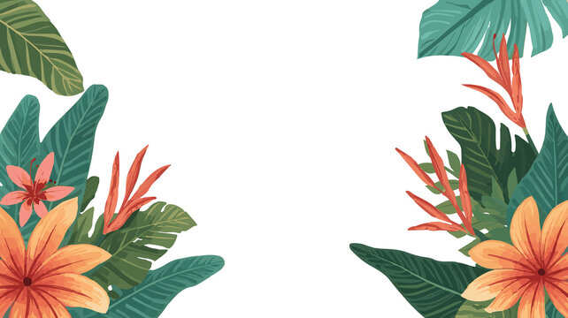 Template Like a tropical flower whose petals flap like butterfly wings for summer background with flat design