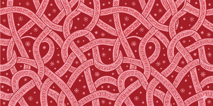 Abstract seamless pattern with vertical hand-drawn stripes in red and pink. Simple minimalist background for textile design, wrapping paper, or digital backdrop, vector illustration