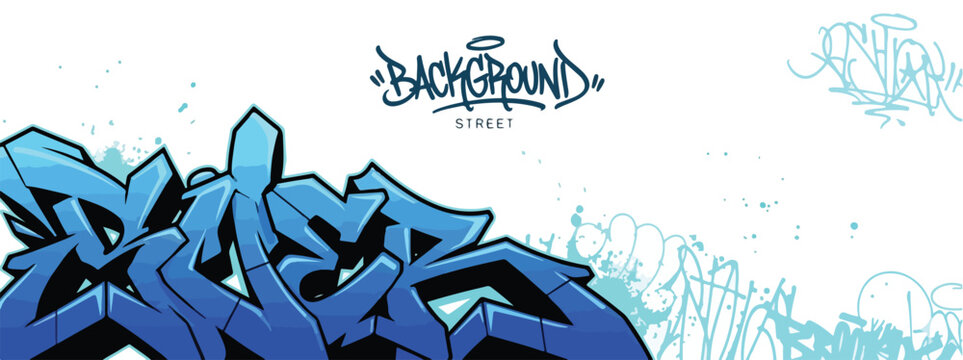 Urban Street Art Graffiti Style, Poster Vector Illustration Art Template Background