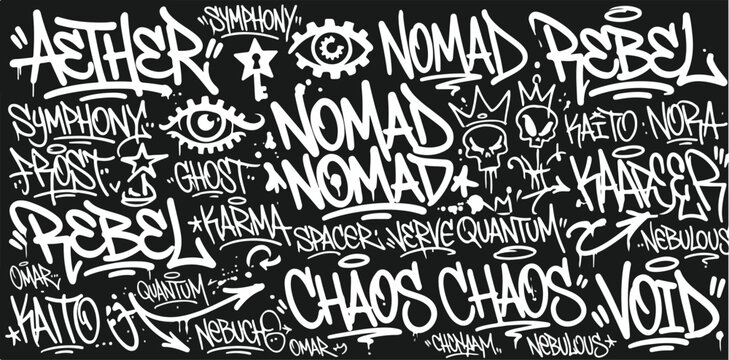 Taging on wall. Beautiful street art of graffiti
