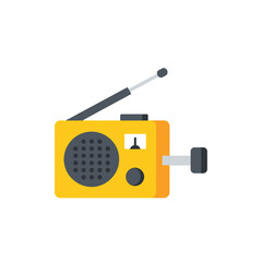 Fototapeta premium Portable crank radio with antenna for emergency and survival use