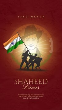 Red and Yellow Modern Patriotic Shaheed Diwas