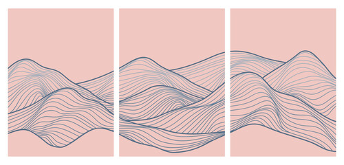 mountain line art print. Abstract mountain contemporary aesthetic backgrounds landscapes. vector illustrations © gina