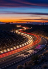 Fototapeta premium Desert Twilight's Ribbon of Light