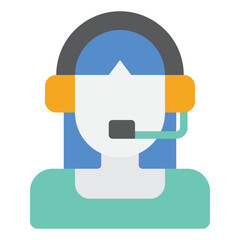 Fototapeta premium Simple vector icon of a virtual assistant with a speech bubble.