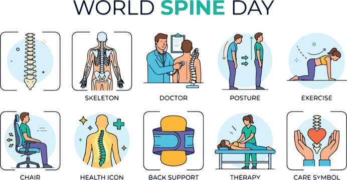 Spine Health Concept for Posture Correction and Medical Wellness