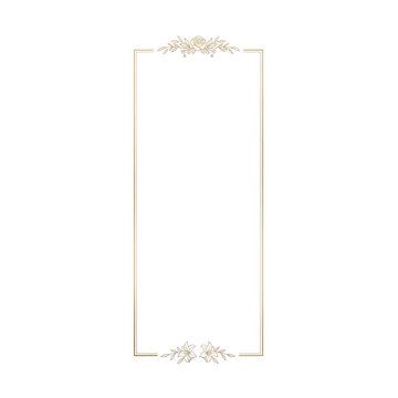 Elegant Golden Floral Frame with Delicate Leafy Accents