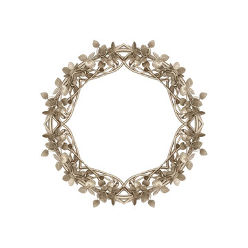 Elegant gold wreath with intricate floral details and sparkling accents