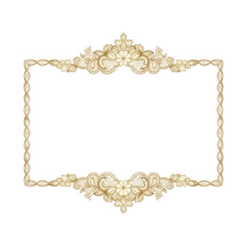 Elegant Golden Ornate Frame with Intricate Floral Details