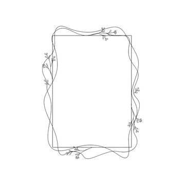 Elegant Hand Drawn Floral Border Design Element
