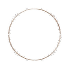 Fototapeta premium Elegant Silver and Gold Floral Wreath with Delicate Leaves and Berries