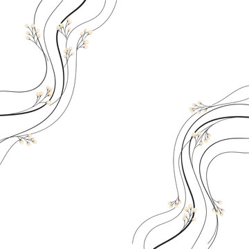 Elegant Wavy Lines with Delicate Floral Accents