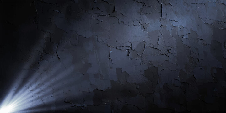 Old dark blue grunge wall background with a rough textured concrete surface and vintage aged stone pattern for a dirty black backdrop design