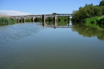 Fototapeta premium Road Bridge Crossing the River Arun. 
