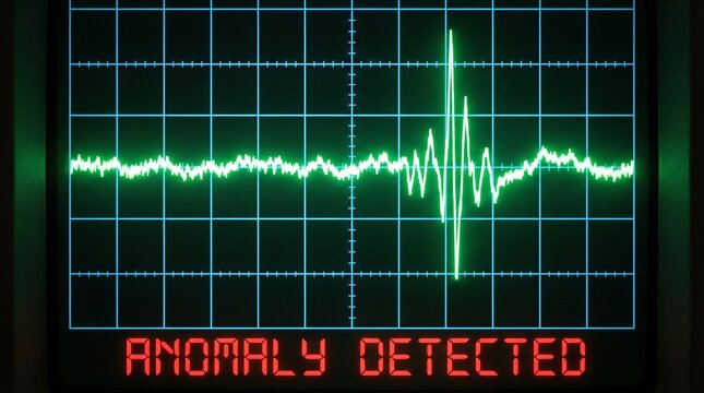 Electrocardiogram shows broken heartbeat in blue light concept. Medical monitor displaying anomaly detected in heart rhythm.