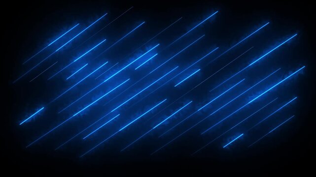 Blue Neon Speed Lines with Smoke Fog Background Loop