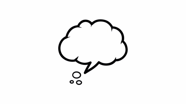 Animated cloud bubble cartoon speech balloon 4k