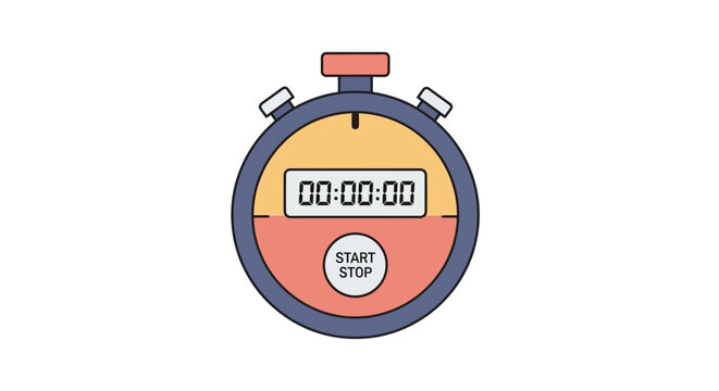 Retro Stopwatch Timer Illustration Isolated on White Background