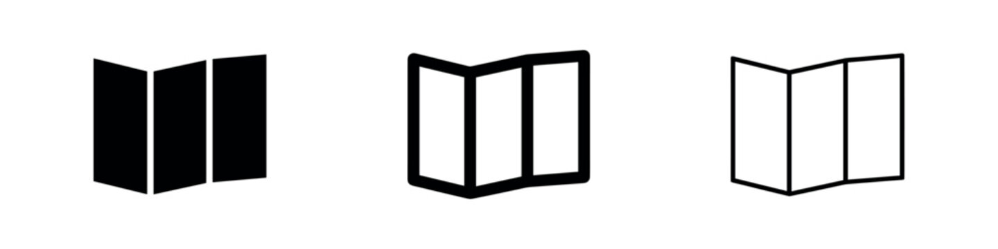 Folded map icon, representing travel, navigation or location