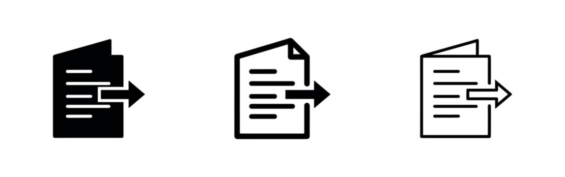 Document with arrow icon set